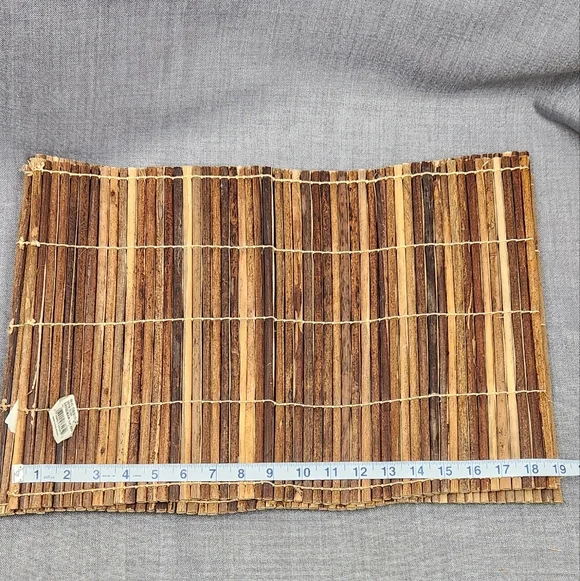 Zanzibar Wood Set of 4 Brown  Placemats. Was Used With A Tiki Set . - Picture 3 of 5